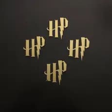 Aplique HP Harry Potter 4cm Acrílico Espelhado Kit 10 Unidades