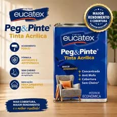 Peg & Pinte Tinta Acrílica Econômica - Sem Cheiro e Antimofo