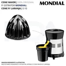 CONE LARANJA P/ EXTRATOR MONDIAL E10 100% ORIGINAL E10 MAIOR