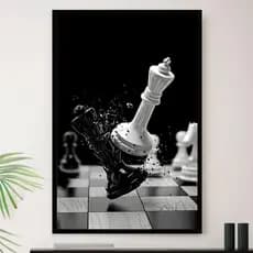 Quadro Xadrez Xeque Mate Inteligencia Decorativo A3 35x45cm
