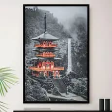 Quadro Templo Japones Japão Oriental Decorativo A3 35x45cm