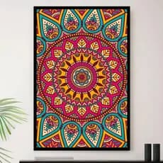 Quadro Mandala Geometrico Vida Paz Decorativo A3 35x45cm