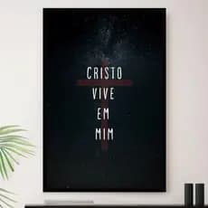 Quadro Cristo Vive Em Mim Oração Jesus Decorativo A3 35x45cm