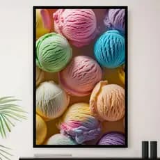 Quadro Sorvete Colorido Sorveteria Decorativo A3 35x45cm