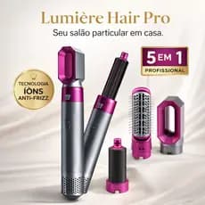 Escova Secadora 5 em 1 Lumière Hair Pro 110V Profissional Íons Anti-Frizz Alisadora Modeladora e Secador de Cabelo 1000W