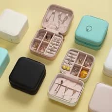 KIT 12 pcs Porta Jóias Portátil Caixinha Bolsa de Armazenamento Colar Brincos Anéis