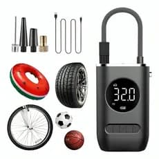 Mini Digital Air Pump Calibrator Tire Compressor for Car Motorcycle Bike with Portable LED Flashlight