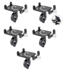 Kit 5 Suportes de celular GPS para bicicleta, liga de alumínio, suporte fixo para celular.