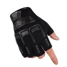 Luva para Prática de Esportes Meio Dedo Preta com Proteção e Grip Antiderrapante