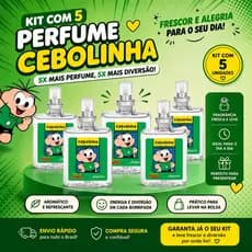 Kit 5x Perfume Cebolinha Jequiti 25ml | Fragrância Refrescante Infantil/Juvenil | Ideal para Dia a Dia 💚