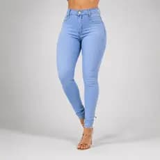Calça Jeans Feminina Skinny Preta Grafite Cintura Alta Marmorizada Cós Alto Levanta Bumbum