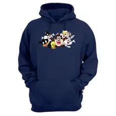 Blusa de Moletom Canguru Unissex Looney Tunes Tecido de Alta Qualidade Flanelado