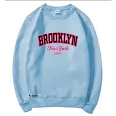 Suéter de Moletom Careca Lançamento Brooklyn Rosa Tecido de Alta Qualidade Flanelado