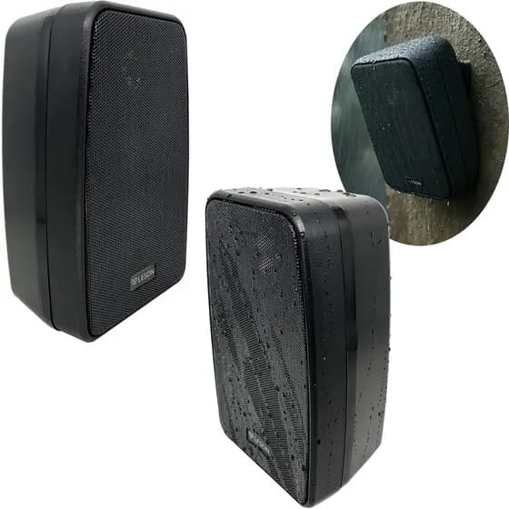 Kit 2 Caixas Som Ambiente Resistente à Água140W Preta Leson