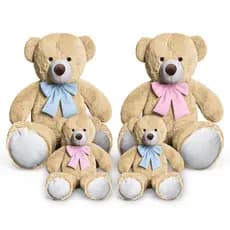 Kit 4 Ursos de Pelúcia para Chá Revelação Decoração