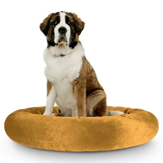 Cama Pet de Velboa Redonda para Cachorros e Gatos Tamanho GG