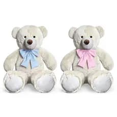 Kit Ursinhos de Pelúcia para Chá Revelação 50cm 2 Unidades Urso Fofinho pelinho alto Macio