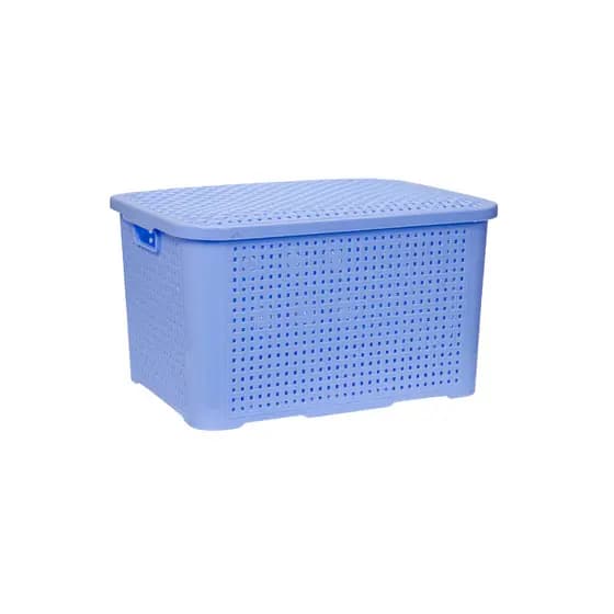 Caixa Organizadora Média Rattan Com Tampa 14 Litros