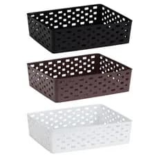 Cesto Organizador Multiuso Pequeno Quadrado 3 Litros Branco Preto Café Bege