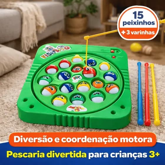 Brinquedo Pega Peixe Infantil Jogo Pesca Divertido Peixes Coloridos