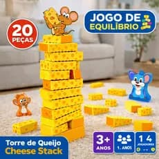 Jogo Blocos Conjunto Queijo Empilhamento Torre Jogo Criativo Educativo 20 Peças