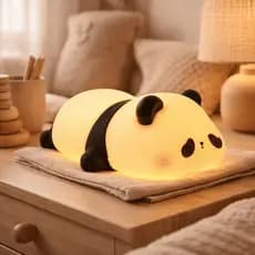 Luminária Panda Silicone LED Recarregável USB Touch Sensor Luz Noturna Abajur Decorativo InfantilLu