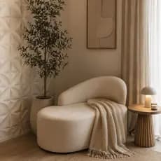 Mini Sofá Curvo Orgânico 2 Lugares Ayla Luxo Moderno Suede Decorativo Bouclé