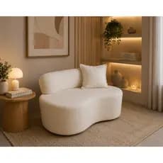 Mini Sofá Feijão Cloud Orgânico Curvo 1 Metro Veludo Premium Sala Quarto Closet com Almofada