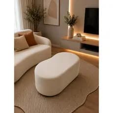 Puff Curve Feijão Orgânico 1 Metro Design Moderno Veludo Premium Sala e Quarto