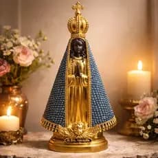 Estatueta Decorativa Imagem de Nossa Senhora Aparecida De Resina 23 Cm