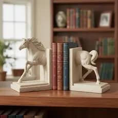 Suporte Aparador De Livro De Resina Escultura Cavalo de Peso