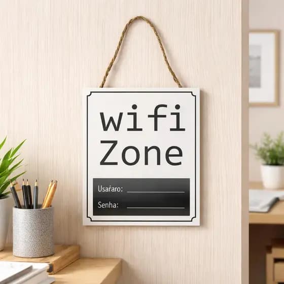 Placa Decorativa Para Senha Wifi Lousa de Pendurar Decorativo Mdf