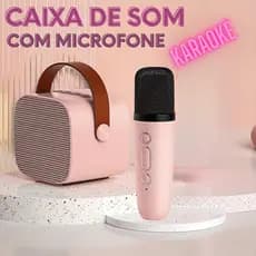 Caixa de Som Karaokê Via Bluetooth Com 1 Microfone Recarregável.