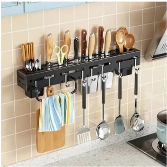 Suporte Parede Para Armazenamento De Facas Ganchos Talheres Utensílios De Cozinha De Ferro
