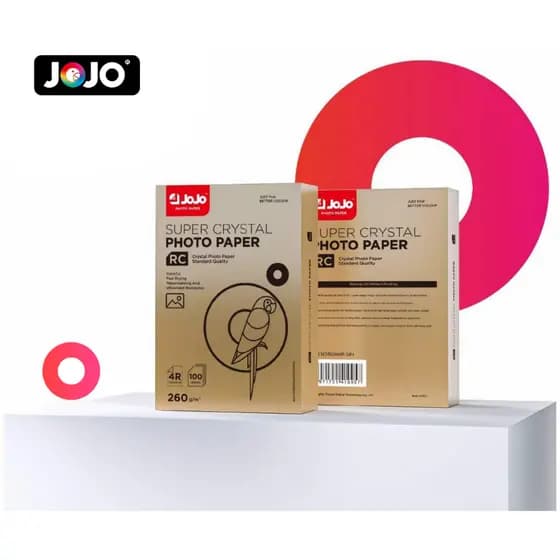 Papel Microporoso A6 RC Super Crystal 260g JOJO *BRILHANTE* 100 Folhas À Prova D'Água, Jato de Tinta