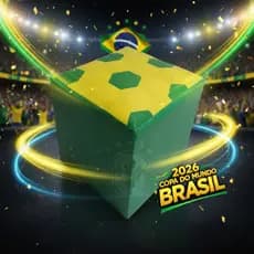 PUFF COPA DO MUNDO 2026 -  PUFF QUADRADO DECORATIVO ACENTO MACIO ESTOFADO COURINO