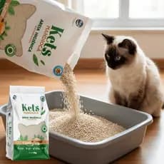 Areia Sanitária Higiênica Para Gatos Kets Mandioca Biodegradável Sem Cheiro Não Gruda no Pelo