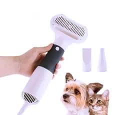 Secador Escova 3x1 Seca/Tira pelos/Massageia Para Cães e Gatos 220V ( Cor Amarela)