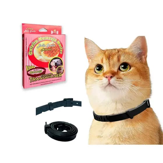 Coleira Calmante Ajustável P/cães & Gatos Maracujá
