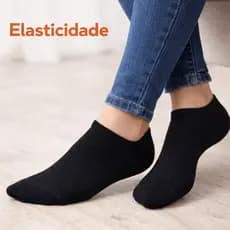 Kit 3, 5, 9 Pares Meia Soquete preta Premium Super Confortável Invisível