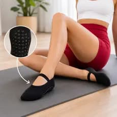 Kit meias Pilates Antiderrapantes – Kits 1, 2, 3  pares – Tamanho Único Feminino academia Yoga Dança
