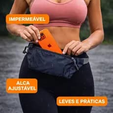 Pochete Impermeável Fitness Corrida Academia Ajustável Porta Celular Grande com Saída para Fone promoção
