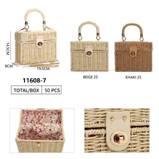 Bolsa Palha Moda Feminina Com Alça De Mão E Ombro 11608-7