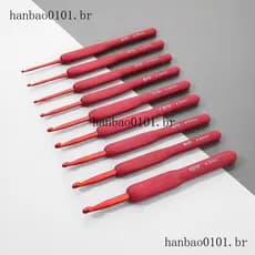 9pcs Crochê de Tulipa Vermelha 2.0-6.0mm /diy Ferramenta de Tricotar à Mão