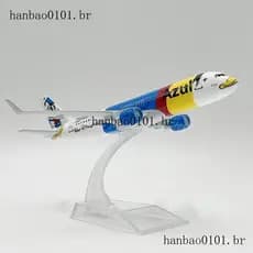Modelo De Avião Réplica Em Miniatura Brinquedo De Metal Fundido A320 Azul Companhias Aéreas Brasileiras Air PRAV