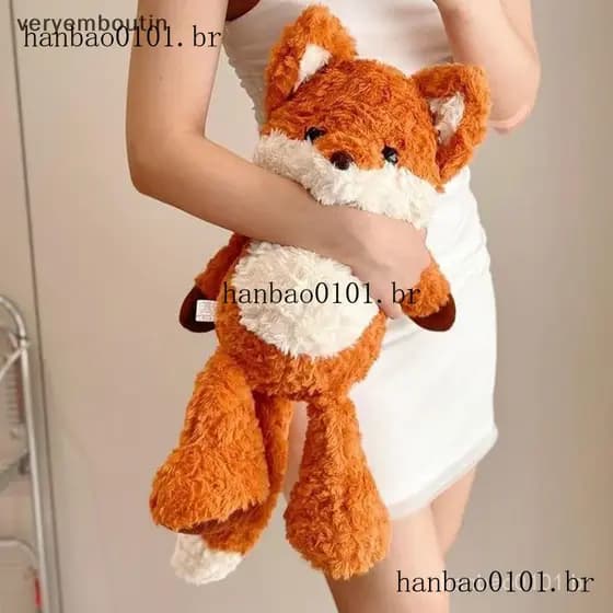 bouti 35cm Bonito Fofo Raposa Brinquedo De Pelúcia Macio Dos Desenhos Animados Laranja Raposas Boneca Bebê Apaziguar Cri