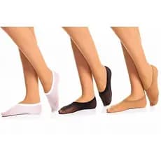 Kit Meia Fina Invisível Soquete Antiderrapante Feminina Mocassim Sapato Veste 34 ao 40