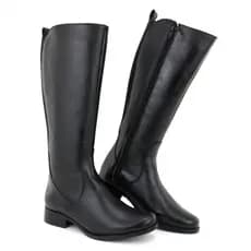 Bota Feminina Casual Country Montaria Outono Inverno Cano Alto Elegante Moderna Couro Original