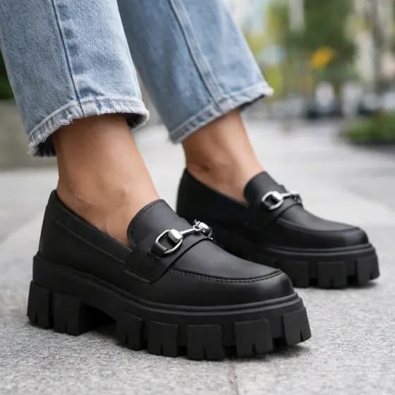 Mocassim Feminino Elegante Confortável Oxford Preto Super Estiloso Premium Promoção