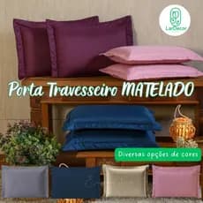Porta Travesseiro Matelado 400 Fios 70cm x 50cm Cores Lisas Toque Macio